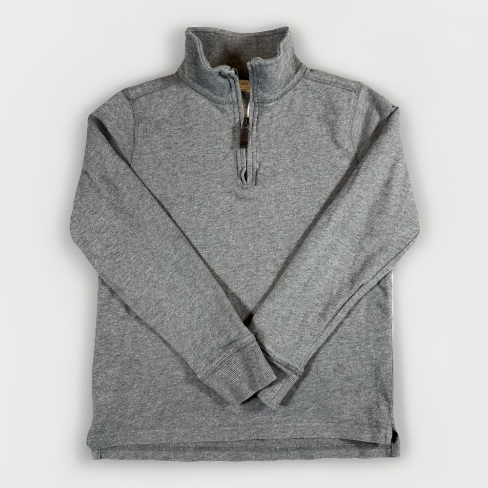 Crewcuts by J.Crew Kids 10 Quarter Zip Pullover Sweatshirt Gray Cotton